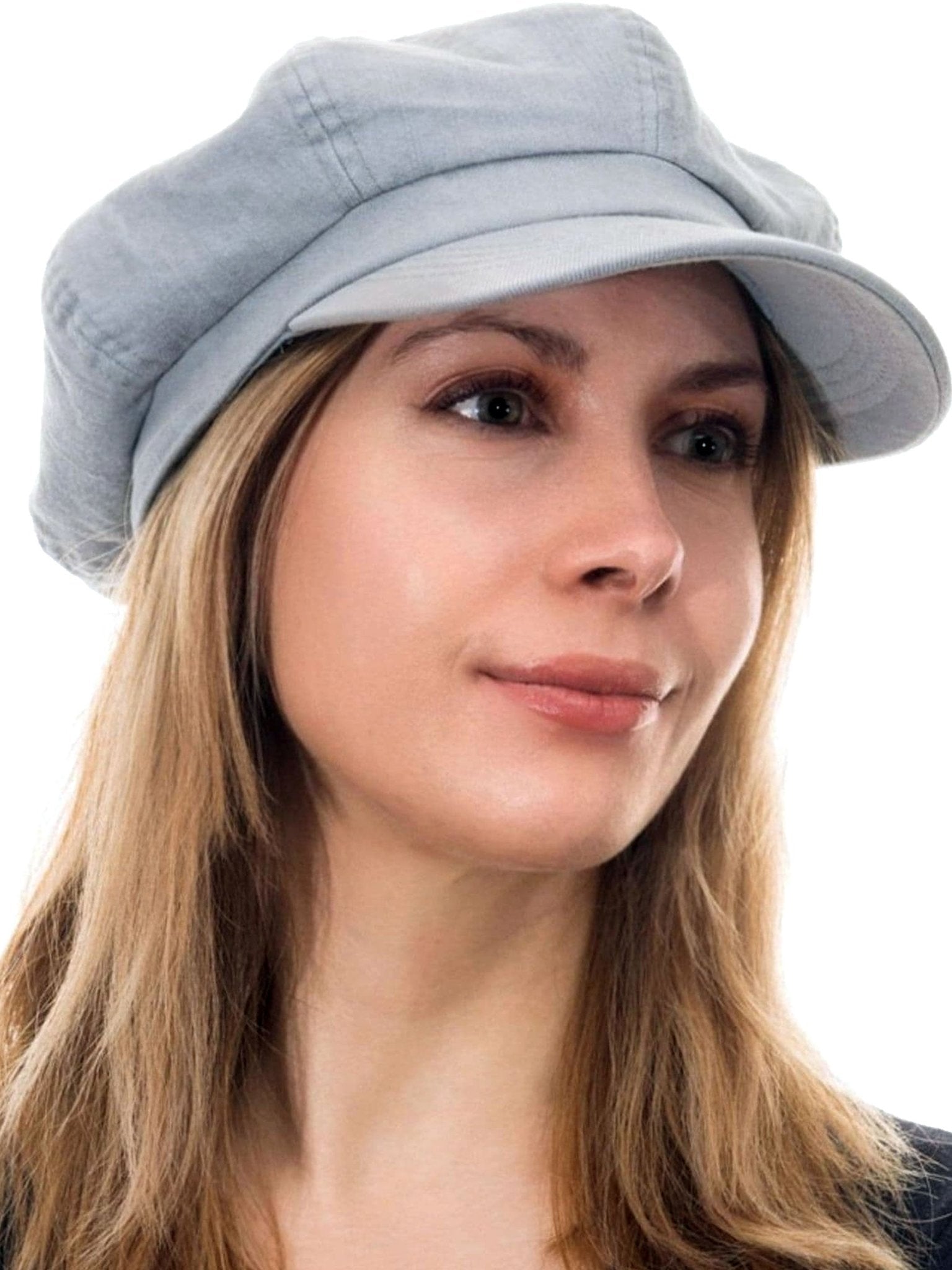 Craggi Grey Denim Ladies Bakerboy washed grey Hat, Womens Newsboy Cap CRAGGI Hats