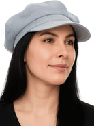 Craggi Grey Denim Ladies Bakerboy washed grey Hat, Womens Newsboy Cap CRAGGI Hats