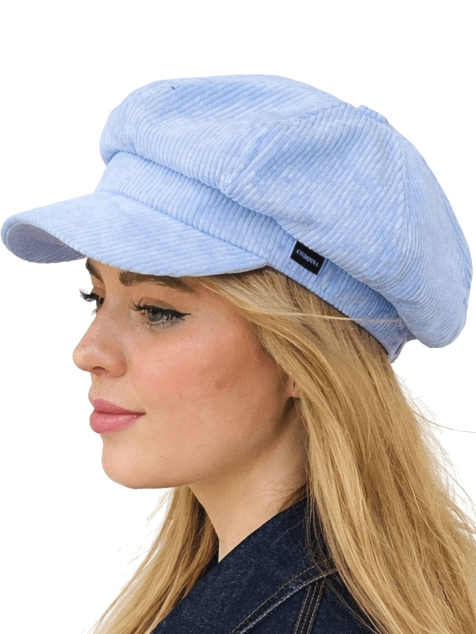 Craggi Ladies Baker Boy Hat Blue Cord, womens Newsboy Cap baby blue CRAGGI Hats