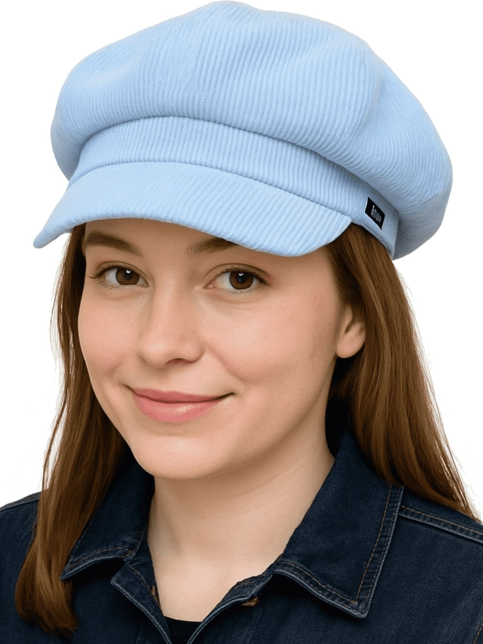 Craggi Ladies Baker Boy Hat Blue Cord, womens Newsboy Cap baby blue CRAGGI Hats