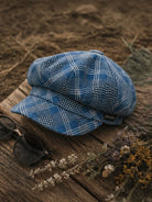 Craggi Ladies Baker Boy Hat Blue Pink Check. Womens Newsboy Cap CRAGGI Hats