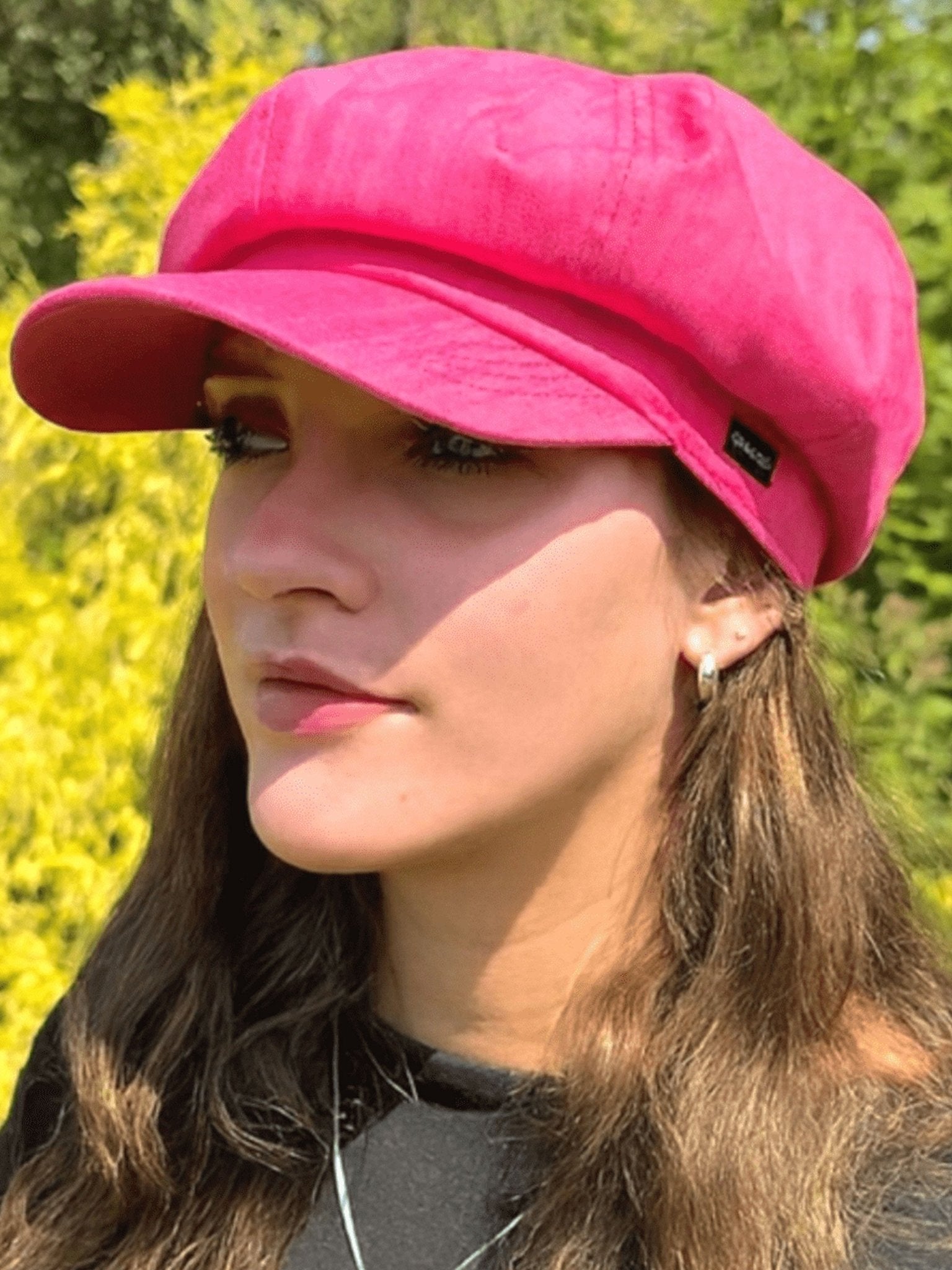 Craggi Ladies Baker boy Hat in Cerise Pink Denim, Womens Newsboy Cap CRAGGI Hats