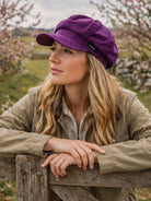 Craggi Ladies Baker boy Hat Purple Velvet Shelby Newsboy Womens Cap CRAGGI Hats