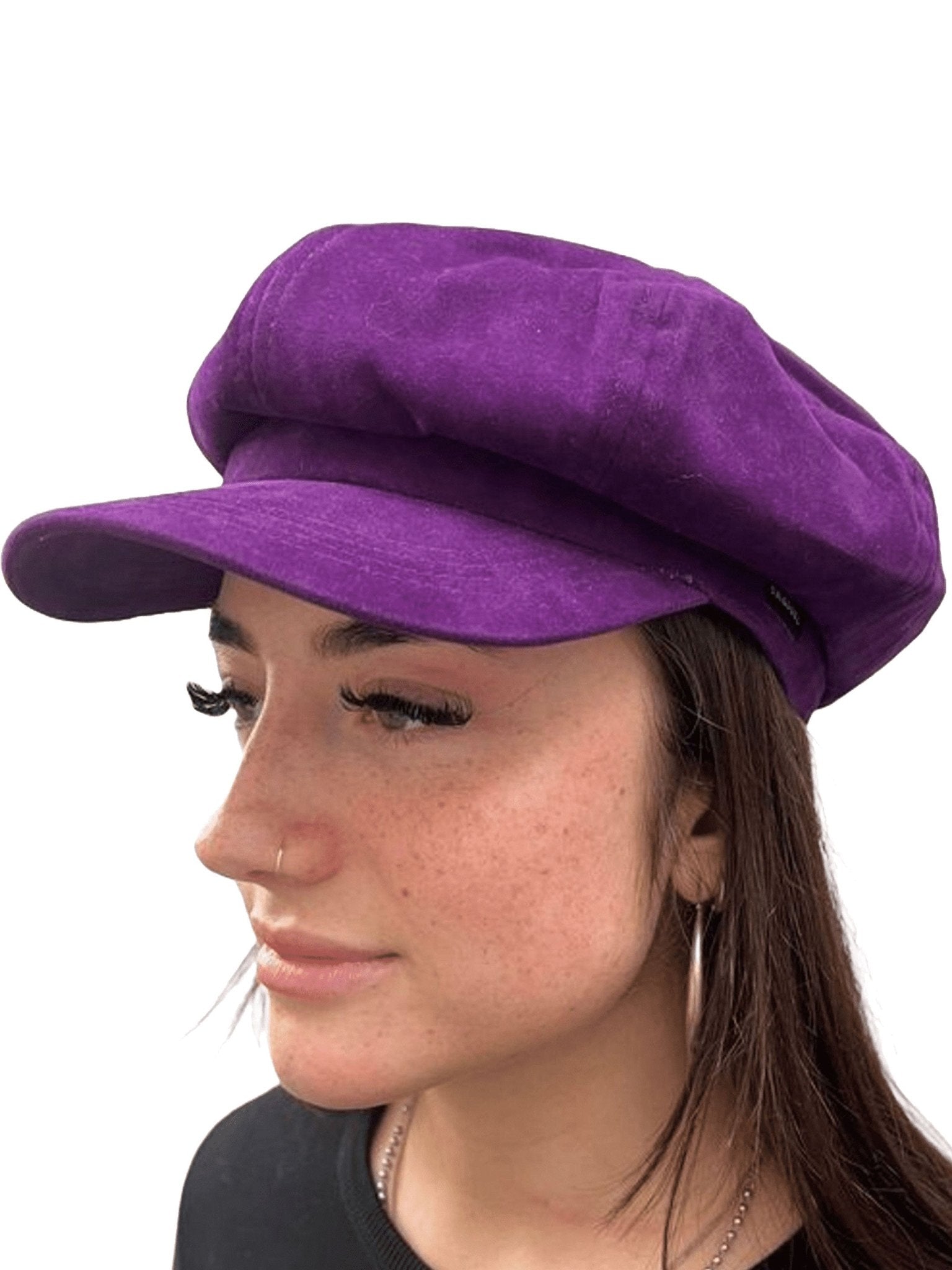Craggi Ladies Baker boy Hat Purple Velvet Shelby Newsboy Womens Cap CRAGGI Hats