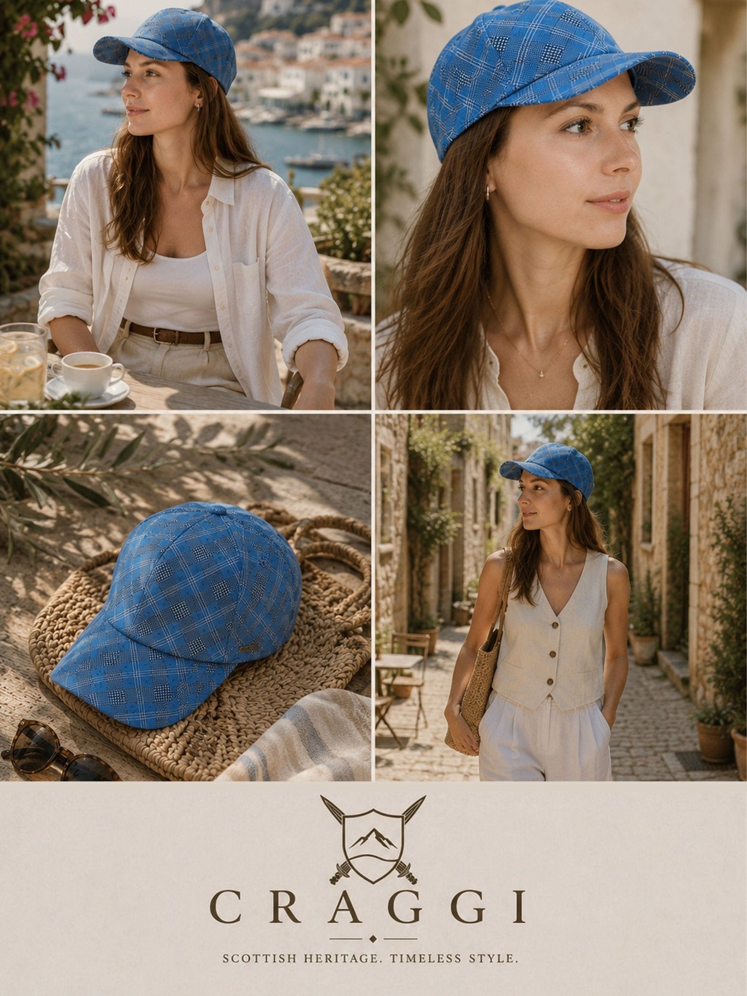 CRAGGI Ladies Blue & Pink Patchwork Check Newsboy Cap for Women – Baker Boy Hat | Cotton Gatsby Flat Cap CRAGGI Hats