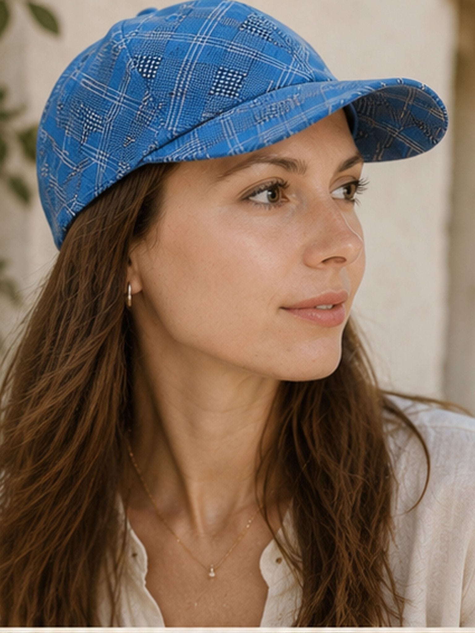 CRAGGI Ladies Blue & Pink Patchwork Check Newsboy Cap for Women – Baker Boy Hat | Cotton Gatsby Flat Cap CRAGGI Hats
