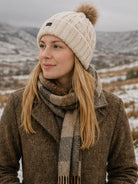 Craggi Ladies Bobble Hat Cream Knitted Pom Beanie Womens Ski Hat CRAGGI Hats