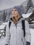 Craggi Ladies Bobble Hat Grey Cable Knit Pom Sports womens Beanie CRAGGI Hats