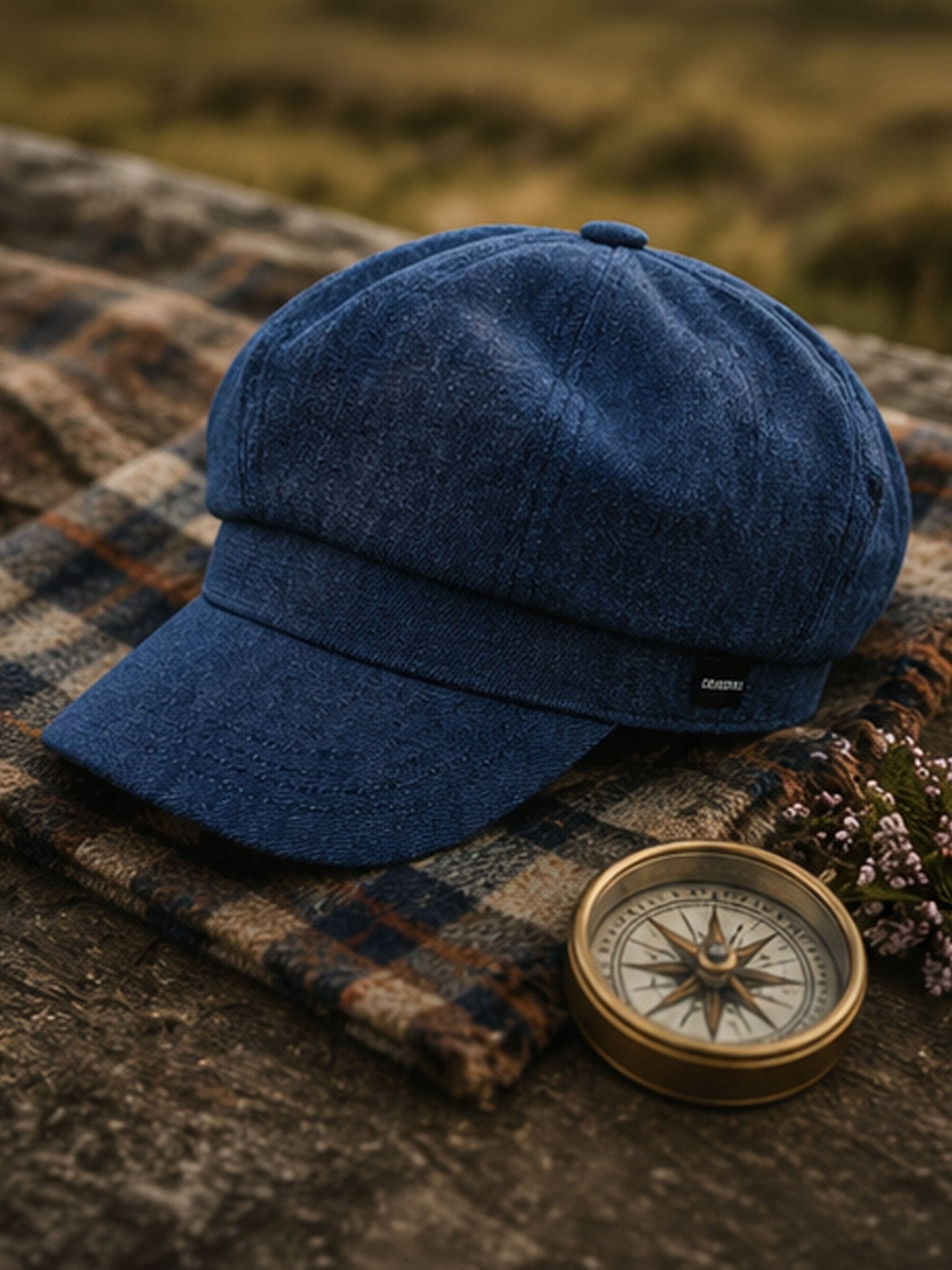 Craggi Ladies Denim Baker Boy Cap Blue Denim Newsboy Hat CRAGGI Hats