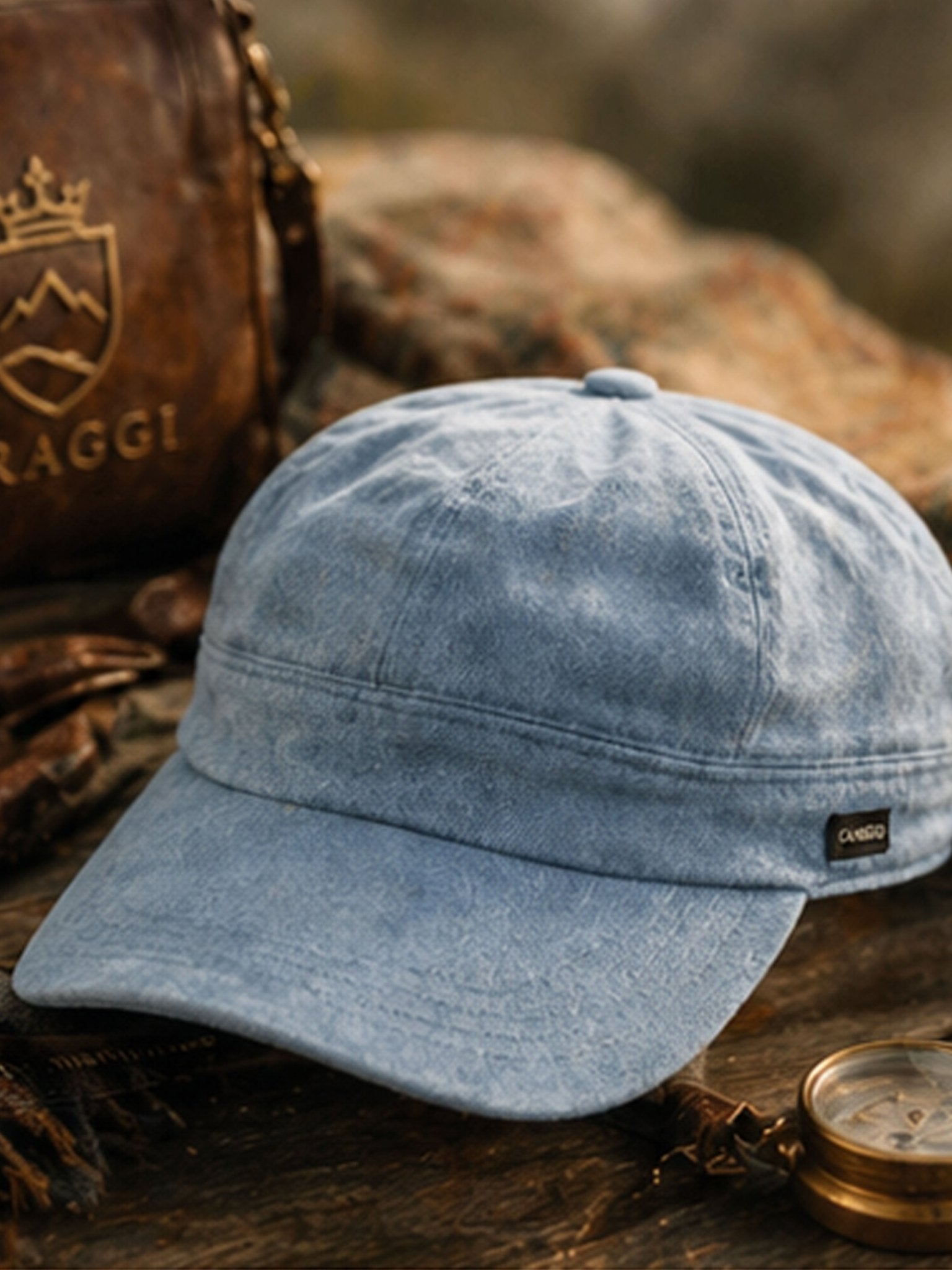 Craggi Ladies Denim Newsboy Cap / Womens Blue Denim Military Sports Hat CRAGGI Hats