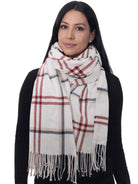 Craggi Ladies Pashmina Soft Scarf, Womens Check Blue Red White Pashmina Soft Shawl CRAGGI Accessories