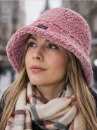Craggi Ladies Polla Pink Bucket Hat in Pink Sherpa Borg Teddy Feel CRAGGI Hats