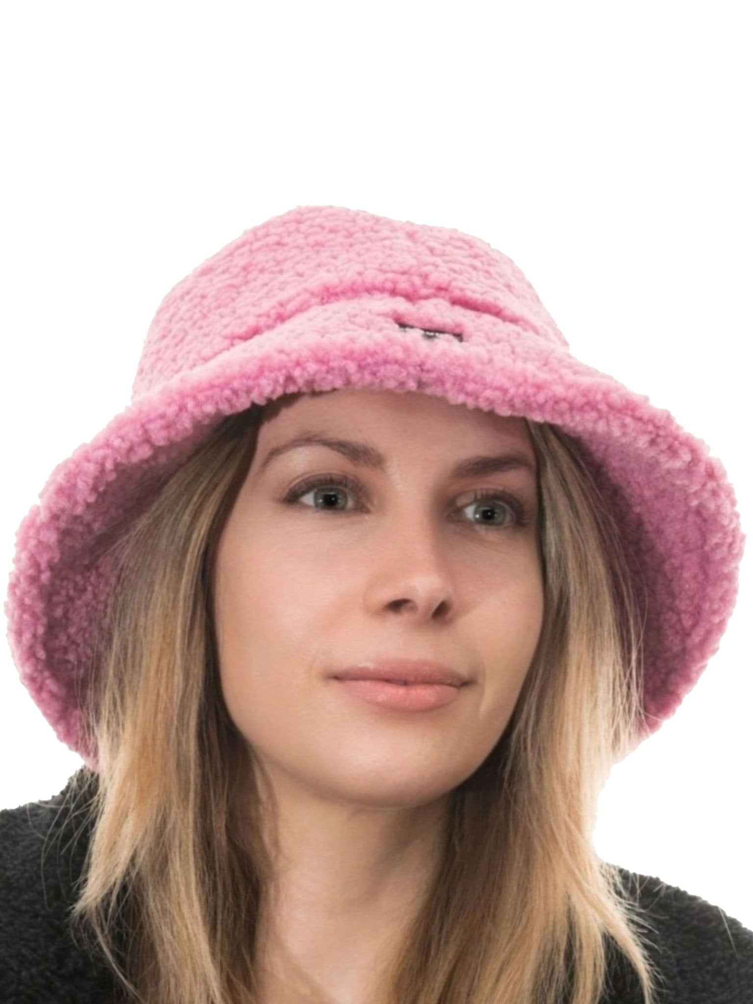 Craggi Ladies Polla Pink Bucket Hat in Pink Sherpa Borg Teddy Feel CRAGGI Hats