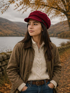 Craggi Ladies Red Cord Baker boy Hat. Womens Newsboy Peaky Cap Corduroy CRAGGI Hats