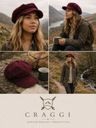 Craggi Ladies Red Velvet Baker Boy Hat, Womens Newsboy shelby Cap CRAGGI Hats