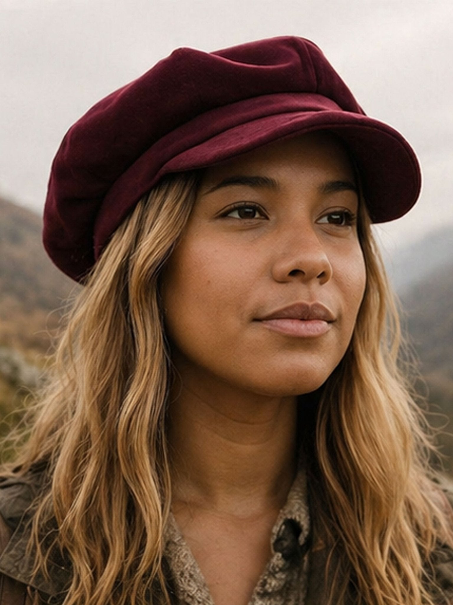 Craggi Ladies Red Velvet Baker Boy Hat, Womens Newsboy shelby Cap CRAGGI Hats