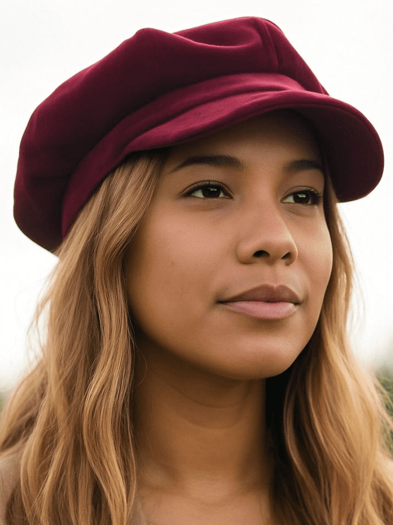 Craggi Ladies Red Velvet Baker Boy Hat, Womens Newsboy shelby Cap CRAGGI Hats