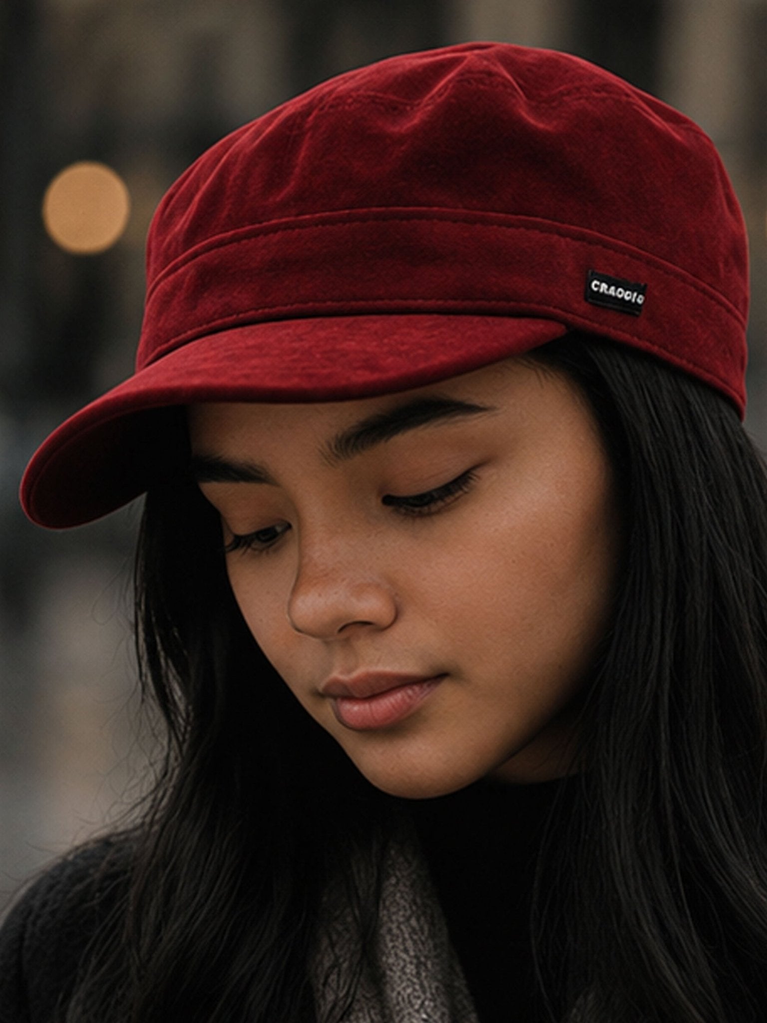 Craggi Ladies Red Velvet Newsboy Cap, Womens Cap one size CRAGGI Hats