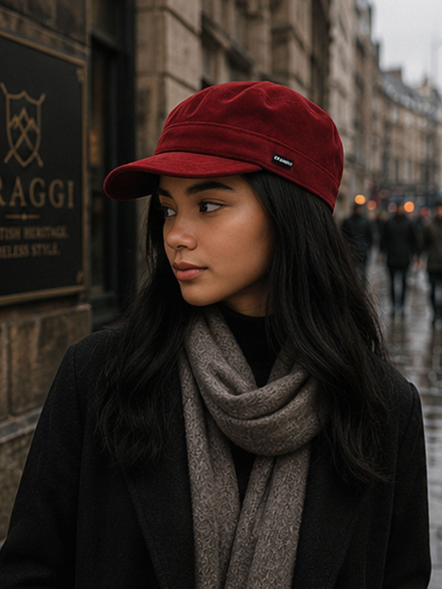 Craggi Ladies Red Velvet Newsboy Cap, Womens Cap one size CRAGGI Hats