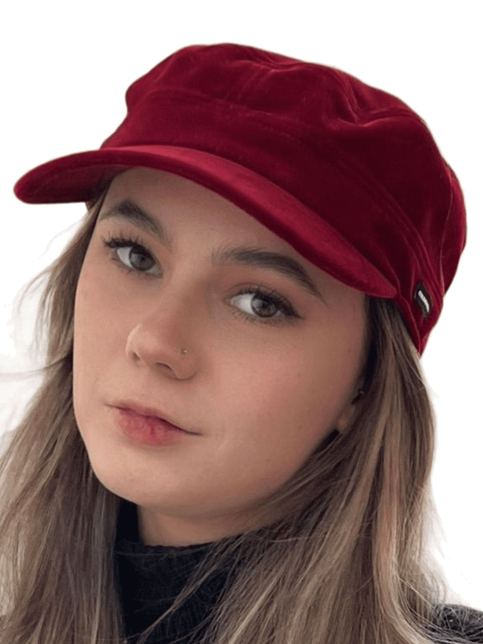 Craggi Ladies Red Velvet Newsboy Cap, Womens Cap one size CRAGGI Hats