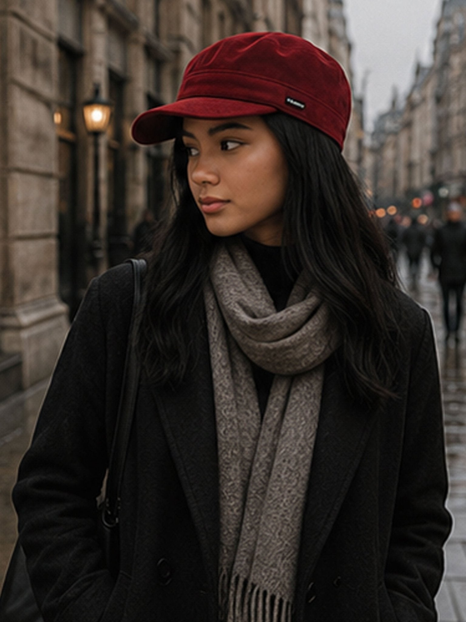 Craggi Ladies Red Velvet Newsboy Cap, Womens Cap one size CRAGGI Hats