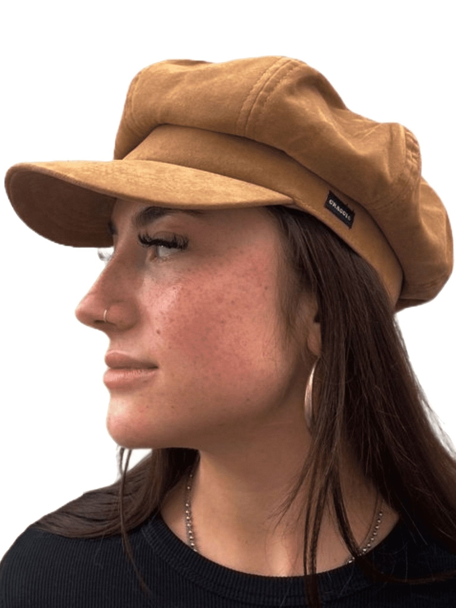 Craggi Ladies Velvet Gold Brown Baker Boy Hat. Womens Newsboy Cap CRAGGI Hats