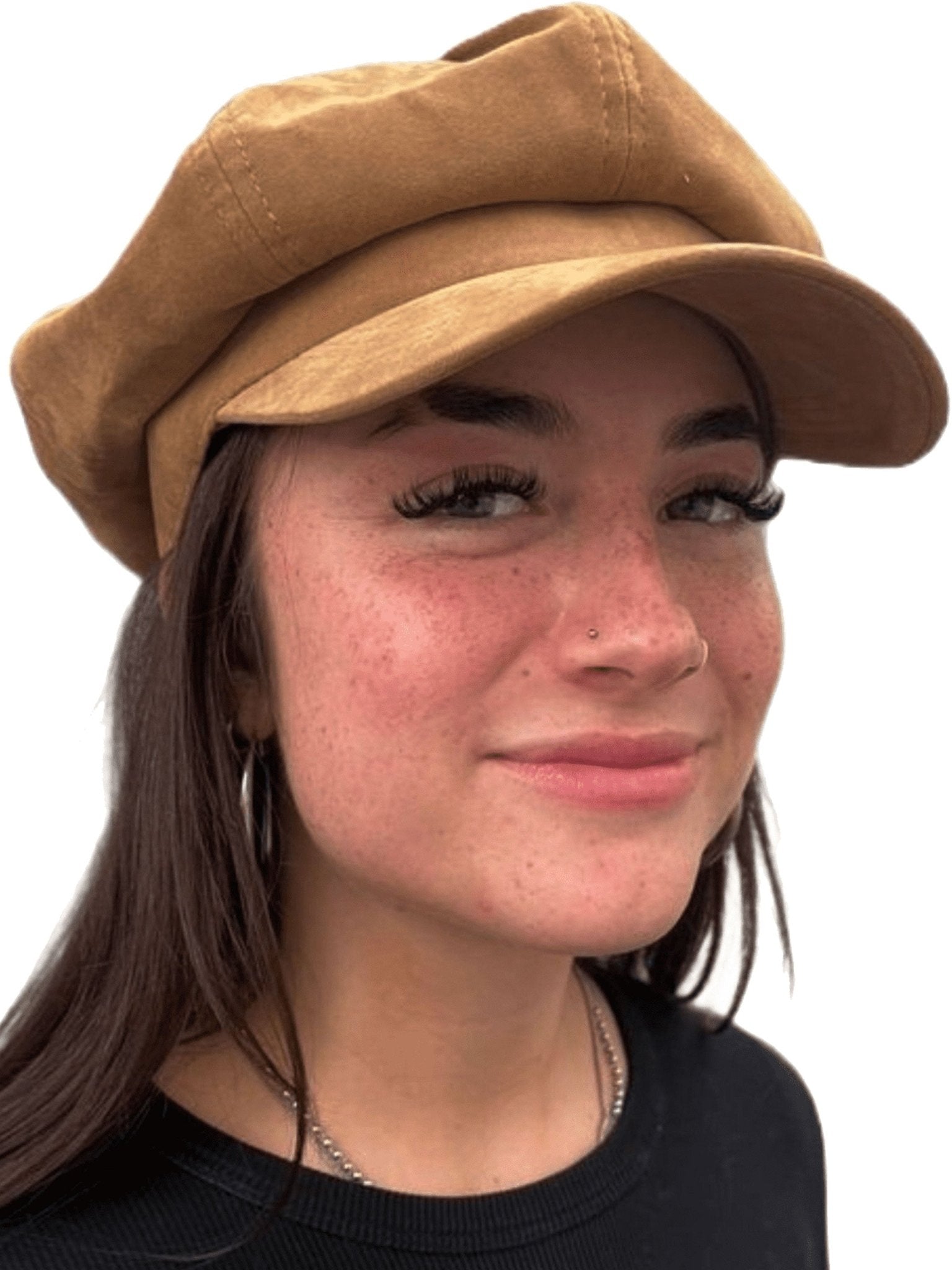 Craggi Ladies Velvet Gold Brown Baker Boy Hat. Womens Newsboy Cap CRAGGI Hats