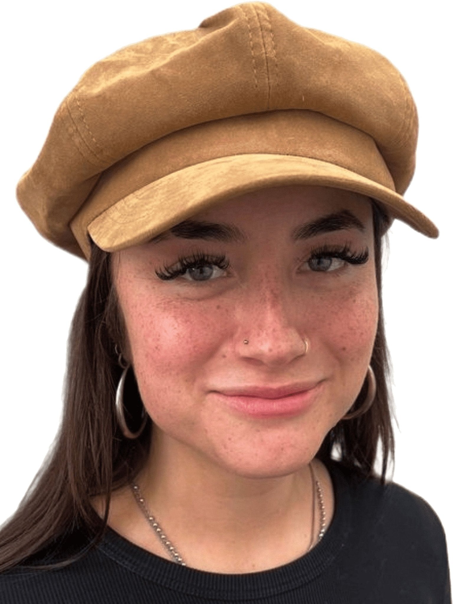 Craggi Ladies Velvet Gold Brown Baker Boy Hat. Womens Newsboy Cap CRAGGI Hats