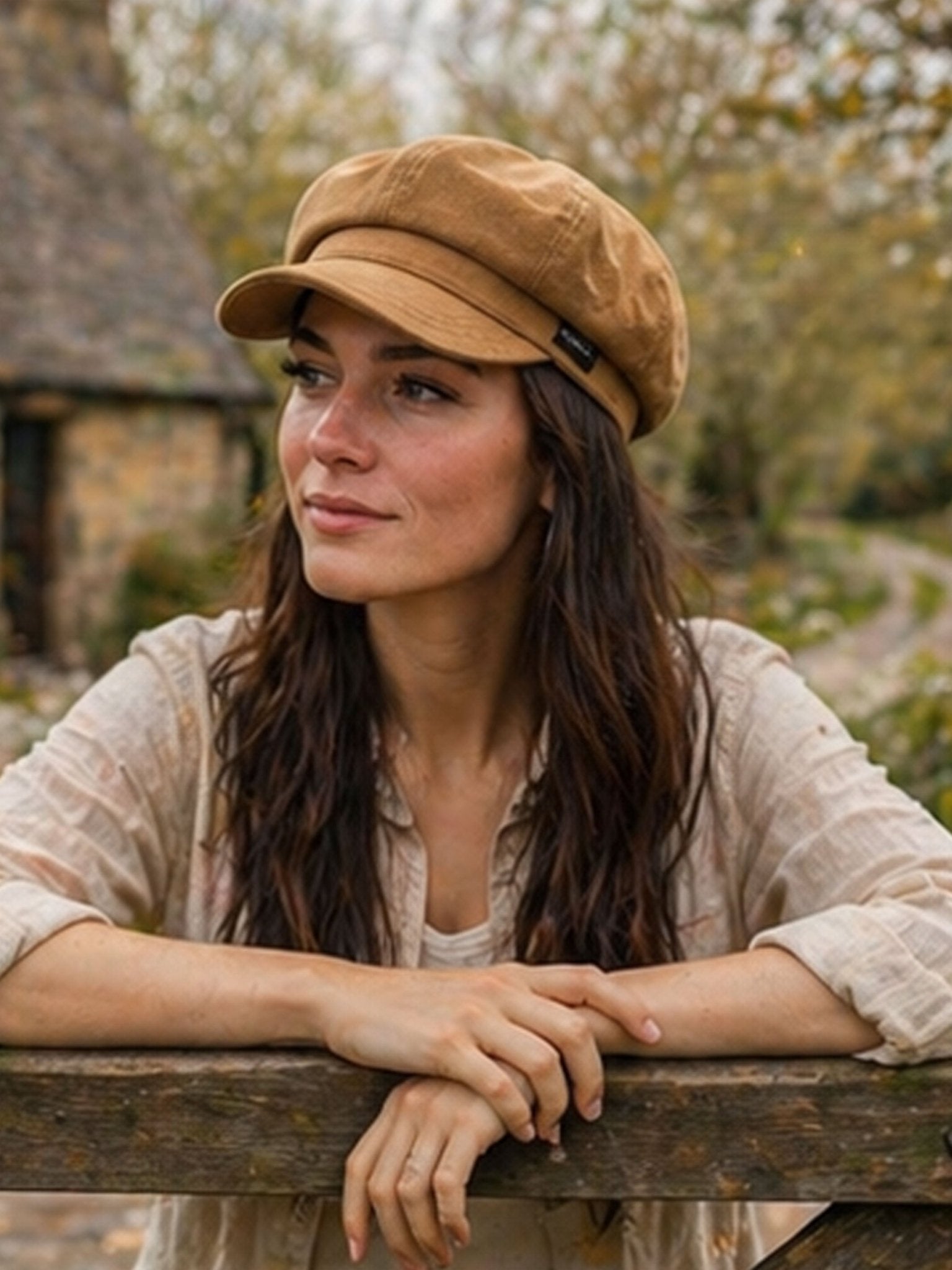 Craggi Ladies Velvet Gold Brown Baker Boy Hat. Womens Newsboy Cap CRAGGI Hats