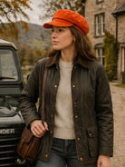 Craggi Ladies Velvet Orange Baker Boy Hat, Womens Shelby Newsboy Cap CRAGGI Hats