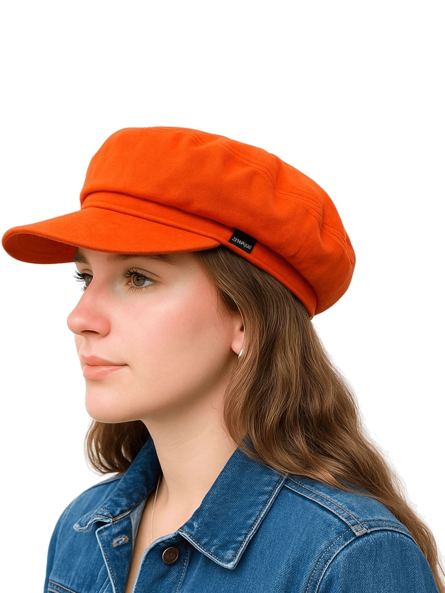 Craggi Ladies Velvet Orange Baker Boy Hat, Womens Shelby Newsboy Cap CRAGGI Hats