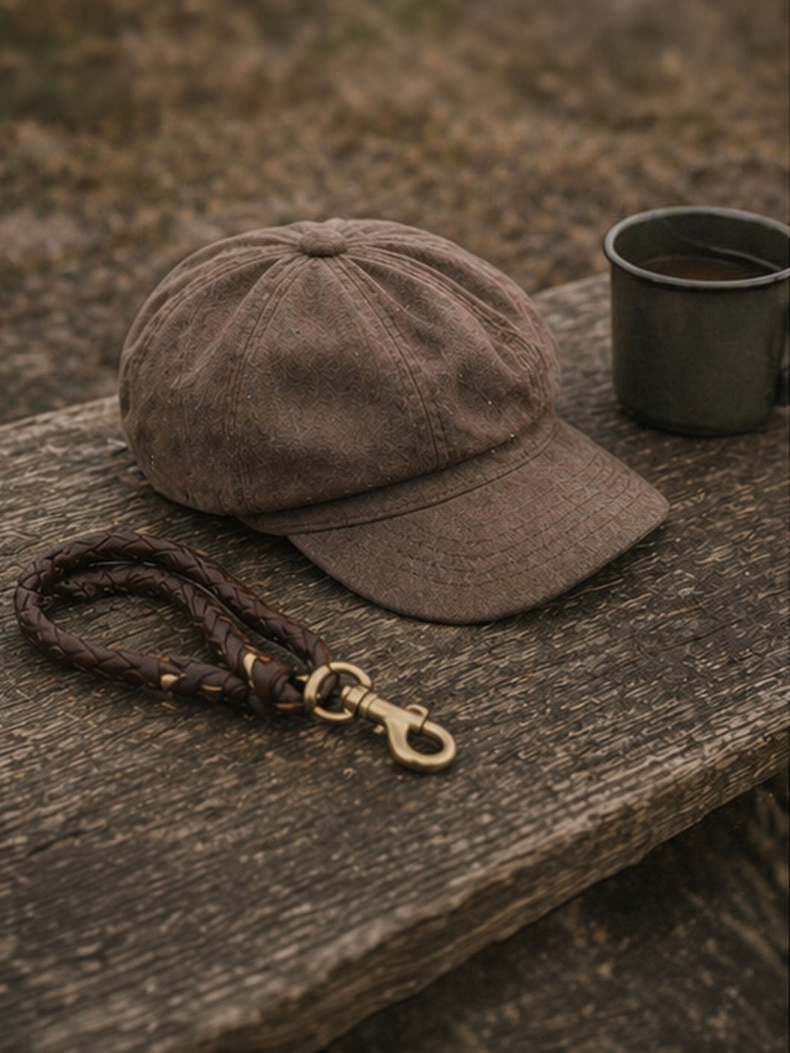 Craggi Mens Baker Boy Brown Waxed Cotton Showerproof Hat, mans Shelby Cap CRAGGI Hats