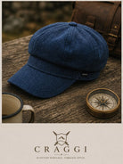 Craggi Mens Denim Baker Boy Cap Blue Denim Shelby Hat CRAGGI Hats