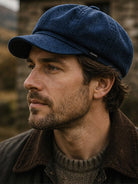 Craggi Mens Denim Baker Boy Cap Blue Denim Shelby Hat CRAGGI Hats