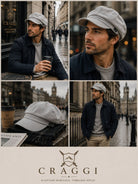 Craggi Mens Grey Denim Peaky Blinders Shelby washed grey Hat, Newsboy Cap CRAGGI Hats