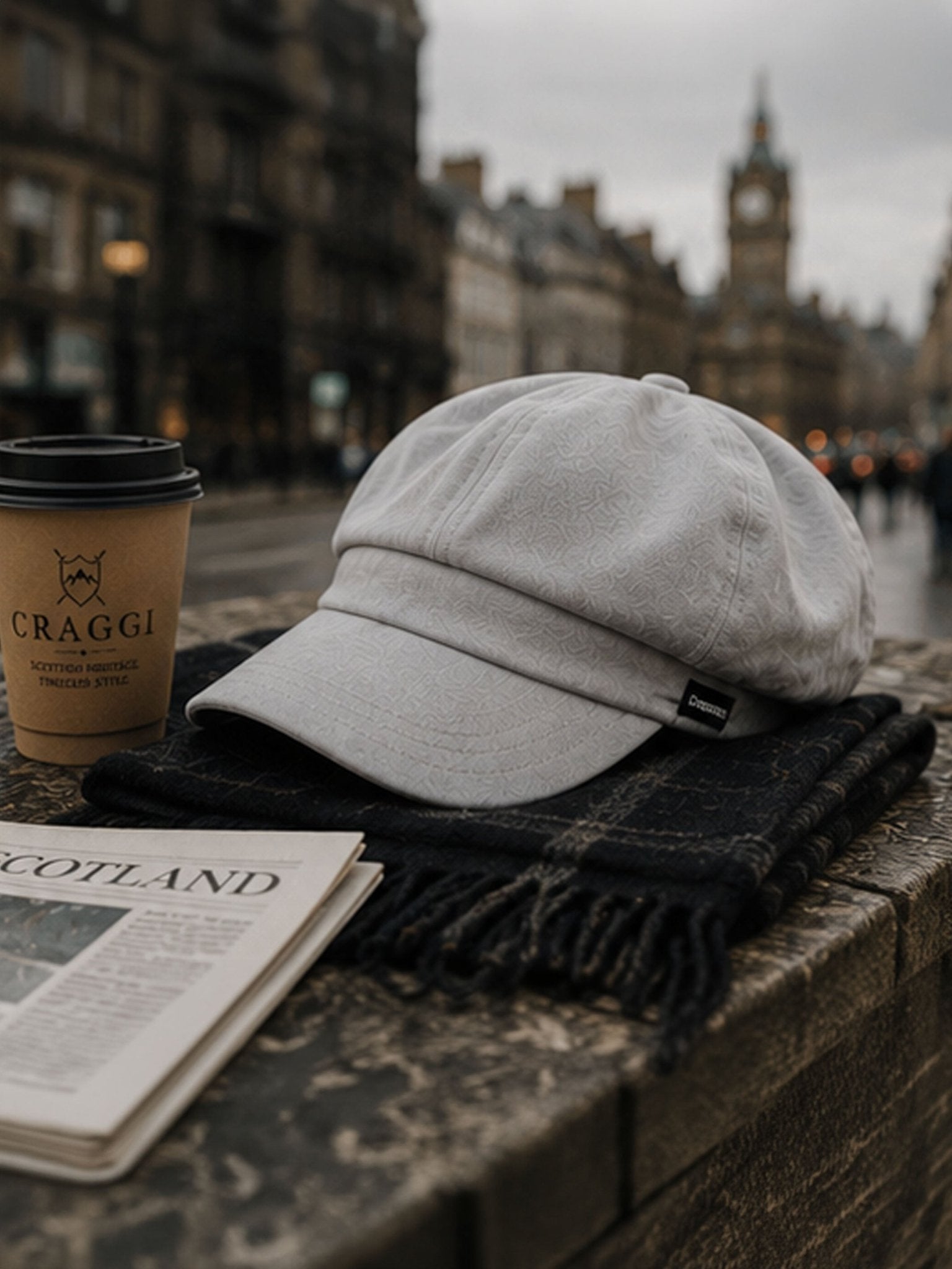 Craggi Mens Grey Denim Peaky Blinders Shelby washed grey Hat, Newsboy Cap CRAGGI Hats