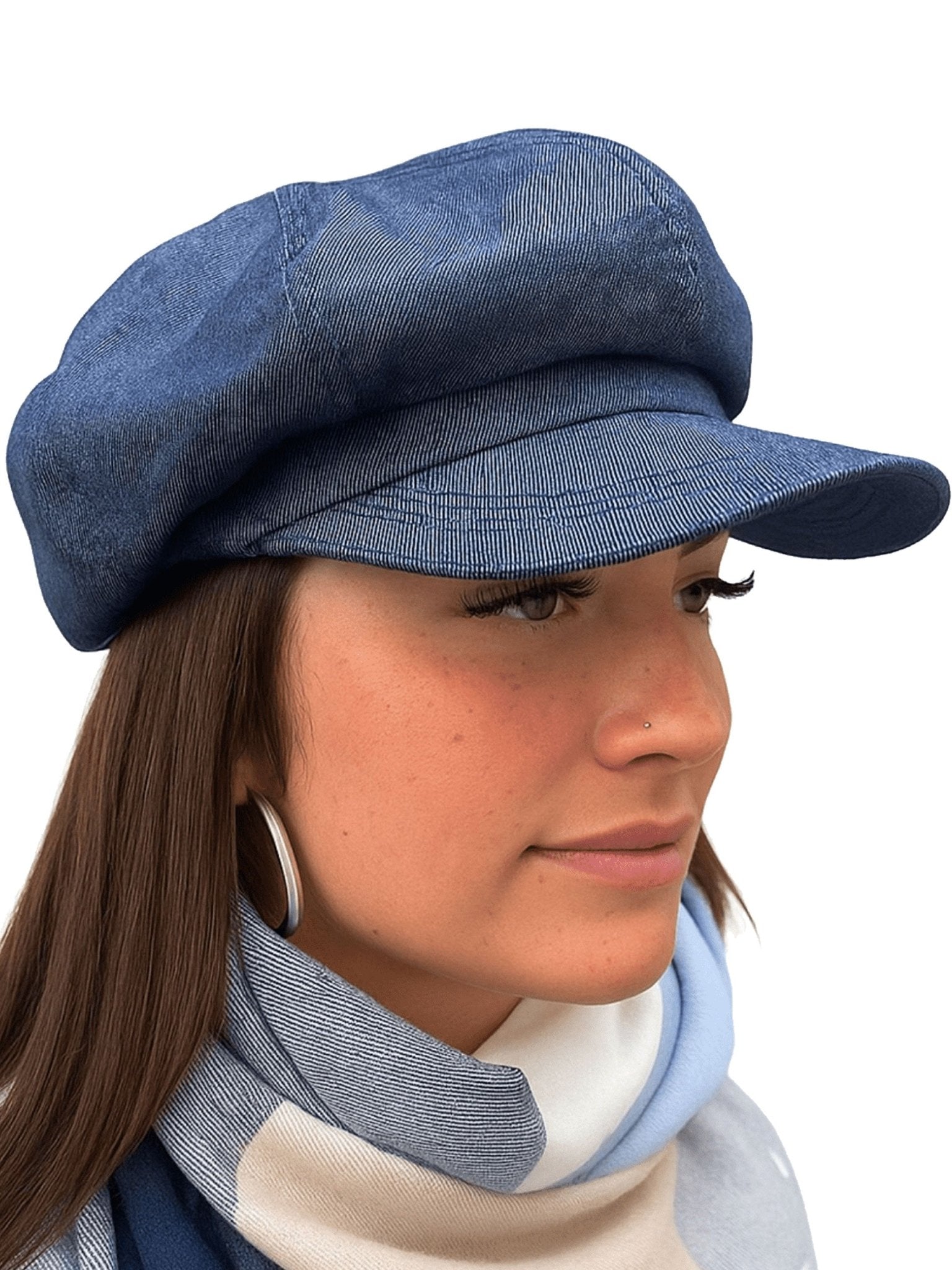 Craggi Mens & Ladies Denim Baker Boy Cap Blue Denim Newsboy Hat CRAGGI Hats