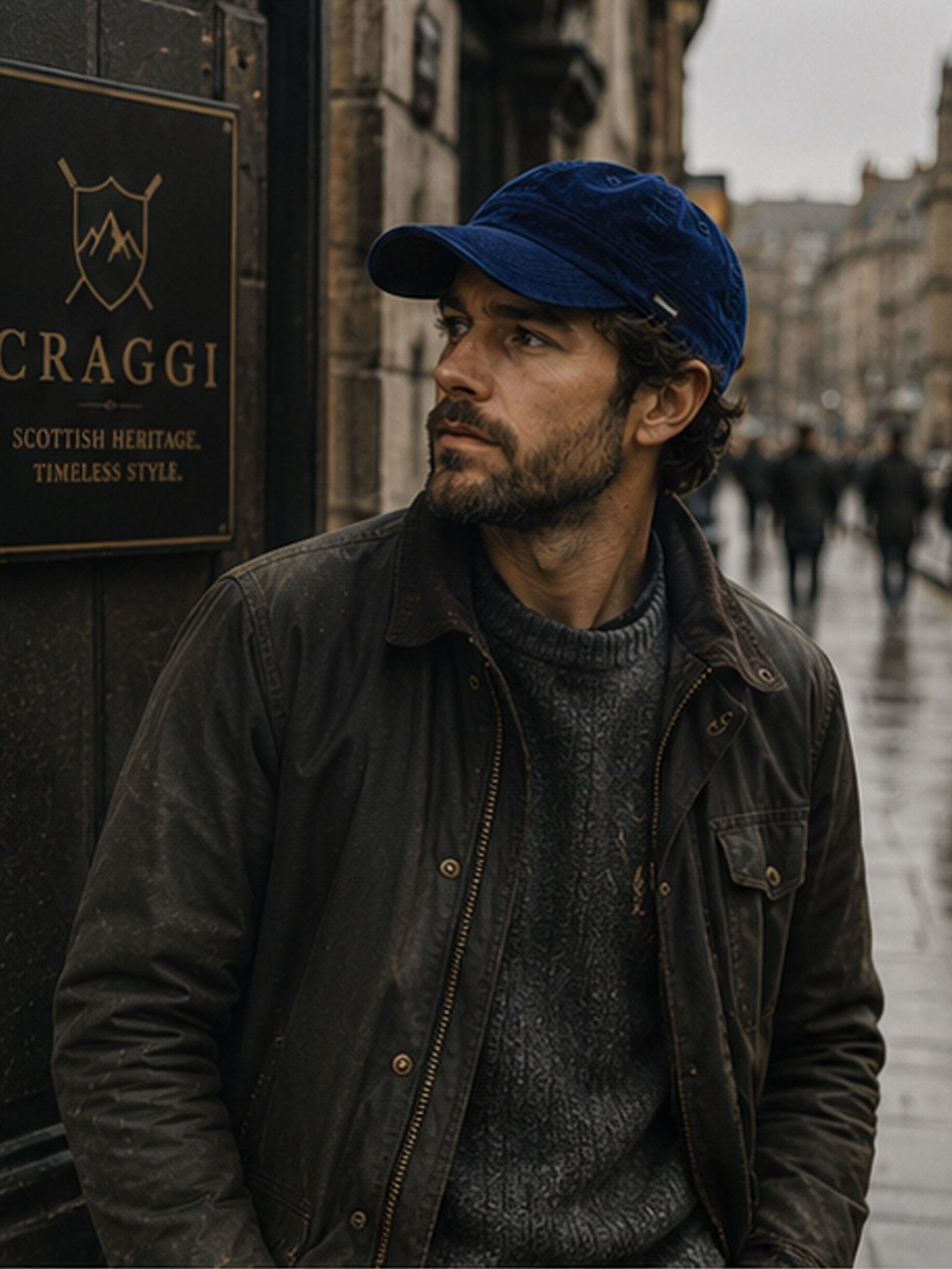 Craggi Newsboy Cap Velvet Blue Craggi Hat CRAGGI Hats