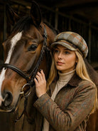 Craggi Olive Tweed Baker Boy Hat Newsboy Cap Sand Check Shelby Hats ladies CRAGGI Hats