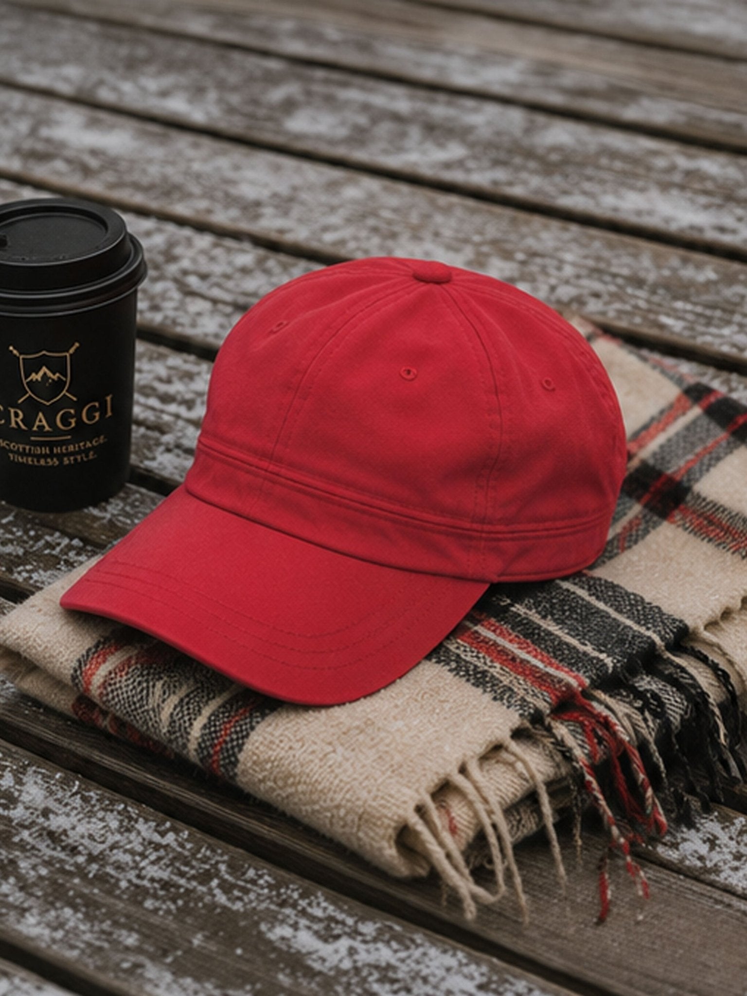Craggi Red Washed Denim Newsboy Cap – Military inspired Cotton Hat - Casual, Festival & Streetwear Fashion CRAGGI Hats