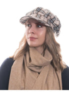 Craggi Tweed Baker Boy Hat Newsboy Cap Oatmeal Check Shelby Hats ladies CRAGGI Hats