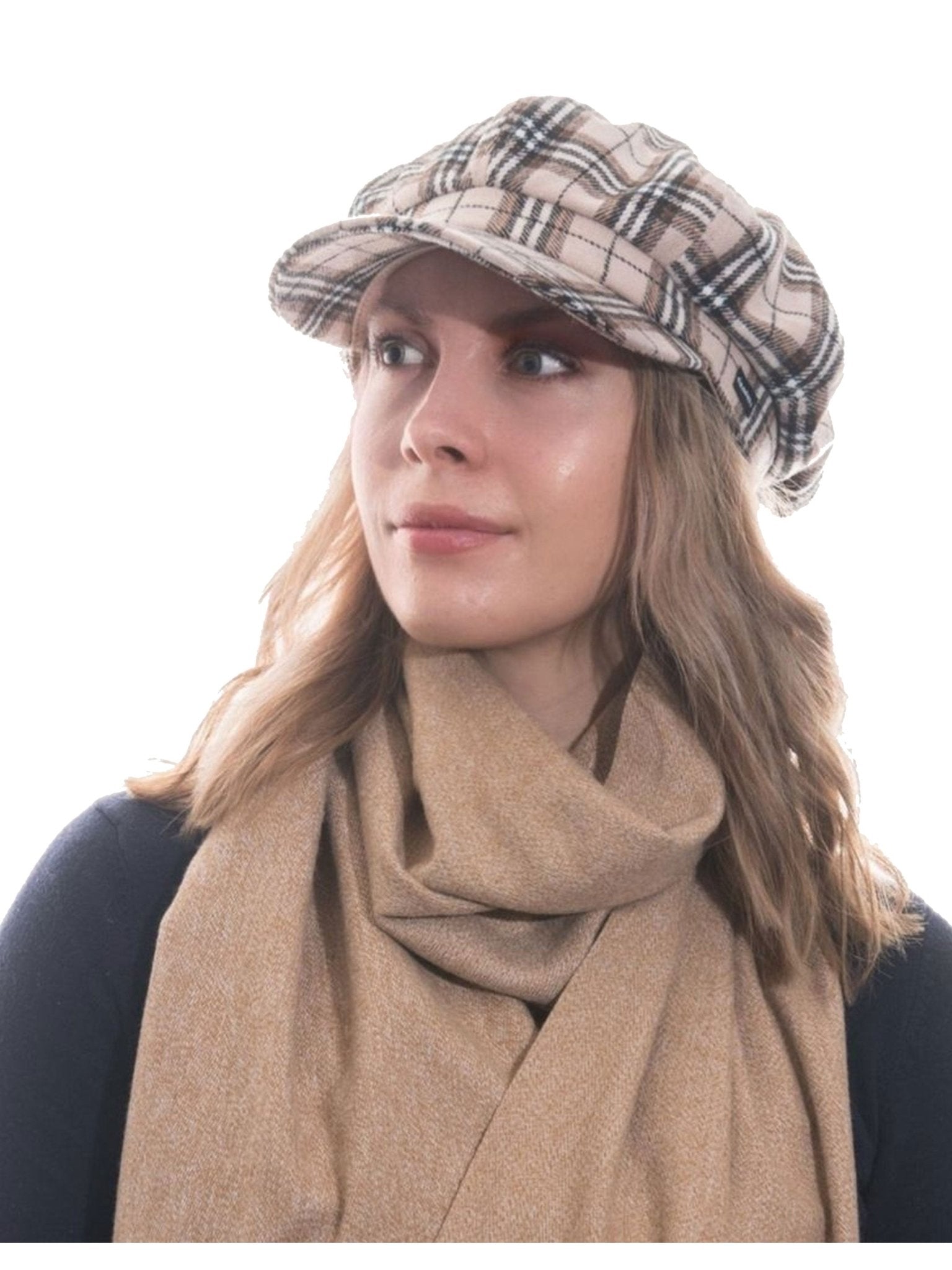 Craggi Tweed Baker Boy Hat Newsboy Cap Oatmeal Check Shelby Hats ladies CRAGGI Hats