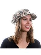 Craggi Tweed Baker Boy Hat Newsboy Cap Oatmeal Check Shelby Hats ladies CRAGGI Hats