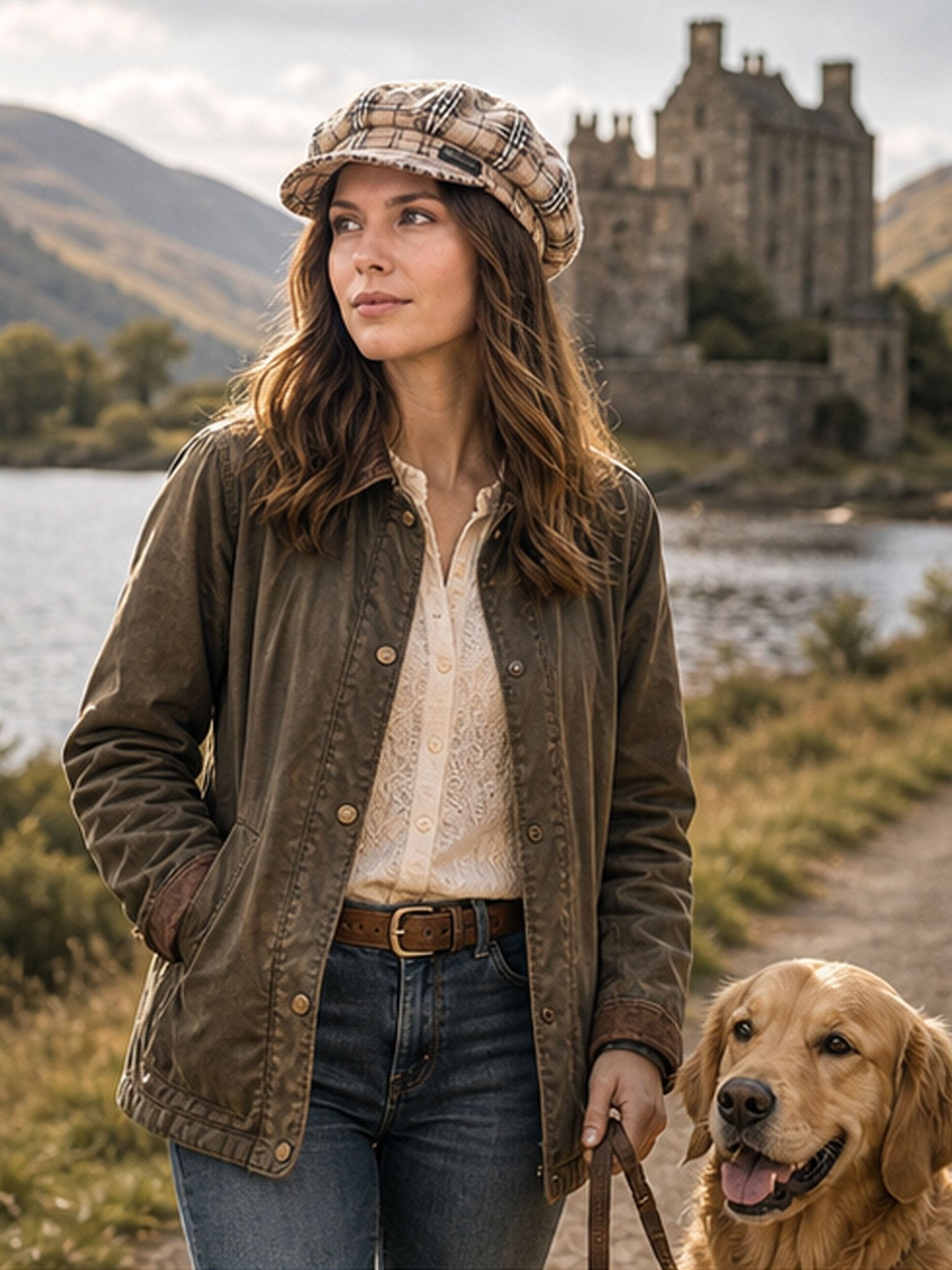 Craggi Tweed Baker Boy Hat Newsboy Cap Oatmeal Check Shelby Hats ladies CRAGGI Hats