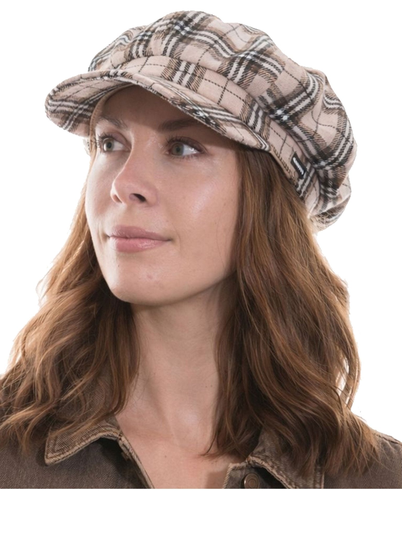 Craggi Tweed Baker Boy Hat Newsboy Cap Oatmeal Check Shelby Hats ladies CRAGGI Hats