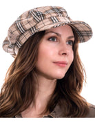 Craggi Tweed Baker Boy Hat Newsboy Cap Oatmeal Check Shelby Hats ladies CRAGGI Hats