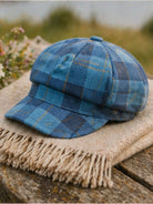Craggi Tweed Baker Boy / Newsboy Cap Strathy Blue Plaid Flat Cap ladies / Womens CRAGGI Hats