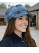 Craggi Tweed Baker Boy / Newsboy Cap Strathy Blue Plaid Flat Cap ladies / Womens CRAGGI Hats