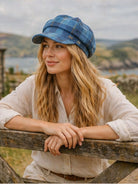 Craggi Tweed Baker Boy / Newsboy Cap Strathy Blue Plaid Flat Cap ladies / Womens CRAGGI Hats