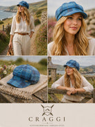 Craggi Tweed Baker Boy / Newsboy Cap Strathy Blue Plaid Flat Cap ladies / Womens CRAGGI Hats